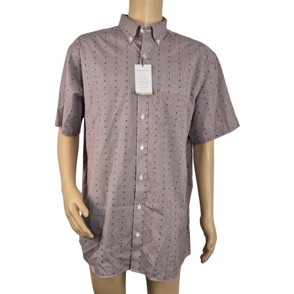 Roundtree & Yorke Gold Label Men's Shirt Size XLT Short SButton Up Burgundy (54) - Picture 2 of 10